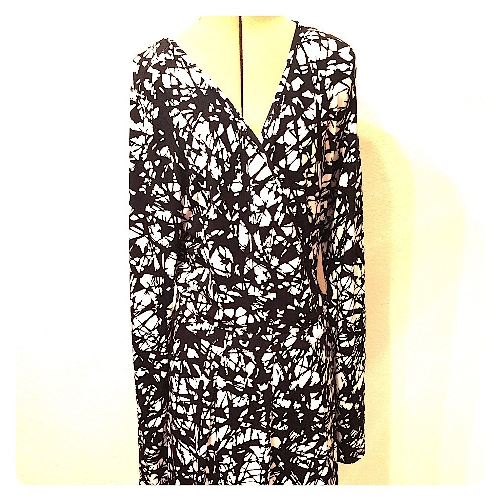 NWT -  Tart Collection Wrap Jersey Stretch Dress Large  stained glass print